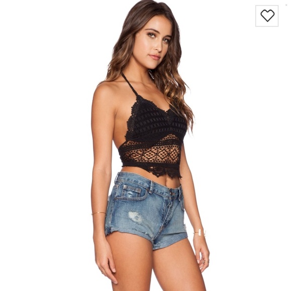 SOLD Tularosa Black Crochet Top Coachella Festival - Picture 2 of 8